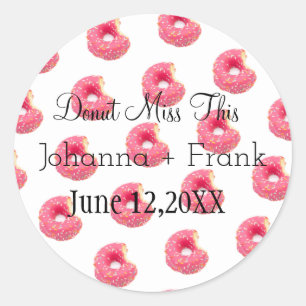 Roze sprinkhaan Donut Miss Dit Weddenschap Ronde Sticker