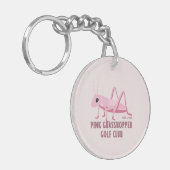 Roze Sprinkhaan Golfclub Sleutelhanger (Voorkant Links)