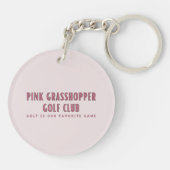 Roze Sprinkhaan Golfclub Sleutelhanger (Achterkant)