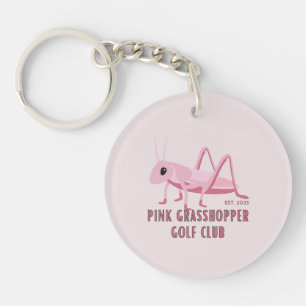 Roze Sprinkhaan Golfclub Sleutelhanger