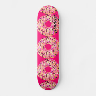 Roze sprinkhants Donuts Girls Hot Pink Aangepast Persoonlijk Skateboard