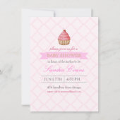 Roze Sprinkle Cupcake Baby shower Uitnodiging (Voorkant)
