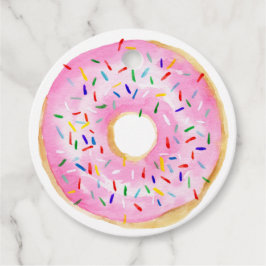 Roze Sprinkle Donut Baby shower Bedankt Bedankjes Labels
