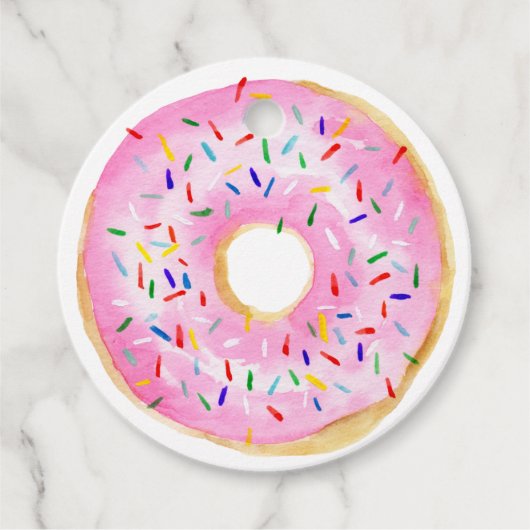 Roze Sprinkle Donut Baby shower Bedankt Bedankjes Labels (Voorkant)