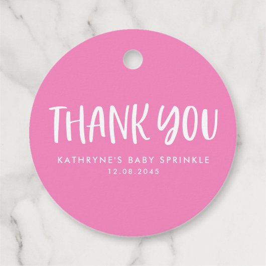 Roze Sprinkle Donut Baby Sprinkle Bedankt Bedankjes Labels (Achterkant)