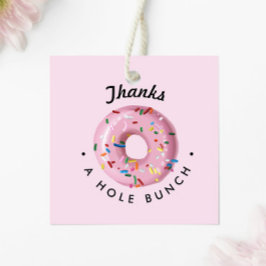 Roze Sprinkle Donut "Bedankt a Hole Bunch" Bedankjes Labels