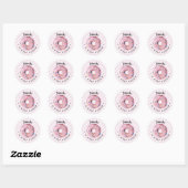 Roze Sprinkle Donut Bedankt een eenhoes Ronde Sticker (Vel)