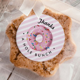 Roze Sprinkle Donut Bedankt een eenhoes Ronde Sticker