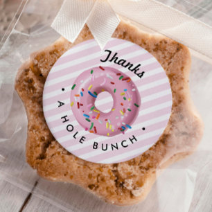 Roze Sprinkle Donut Bedankt een eenhoes Ronde Sticker