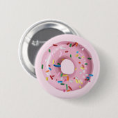 Roze Sprinkle Donut Birthday Party Favor Button (Voorkant /achterkant)