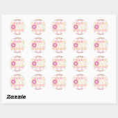Roze Sprinkle Donut Donuts Eén 1e Verjaardagsfeest Ronde Sticker (Vel)