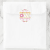 Roze Sprinkle Donut Donuts Eén 1e Verjaardagsfeest Ronde Sticker (Tas)