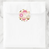 Roze Sprinkle Donut Donuts EERSTE 1e Verjaardagsfe Ronde Sticker (Tas)