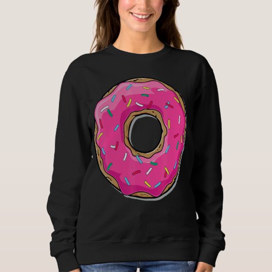 Roze Sprinkle Donut Koele donuts Sprinkles Voedsel Trui (Voorkant)