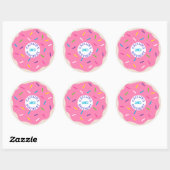 Roze Sprinkle Donut Party Stickers (Vel)