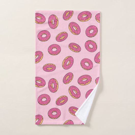Roze Sprinkle Donut Patroon Bad Handdoek (Handdoek)