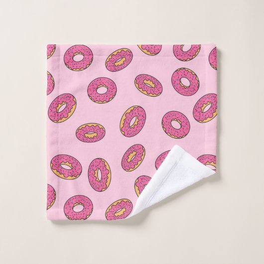 Roze Sprinkle Donut Patroon Bad Handdoek (Wasdoekje)
