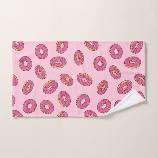 Roze Sprinkle Donut Patroon Bad Handdoek (Handdoek)