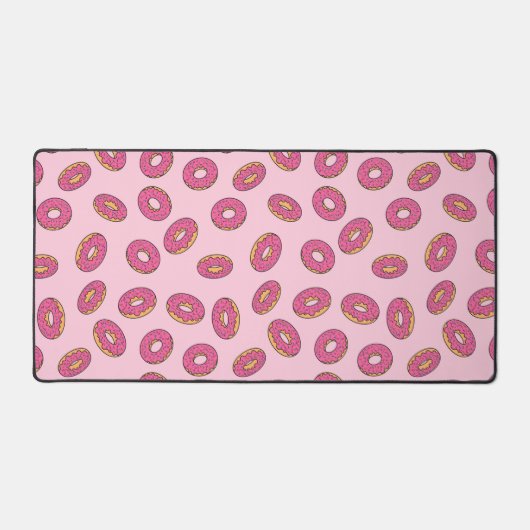 Roze Sprinkle Donut Patroon Bureaumat (Voorkant)