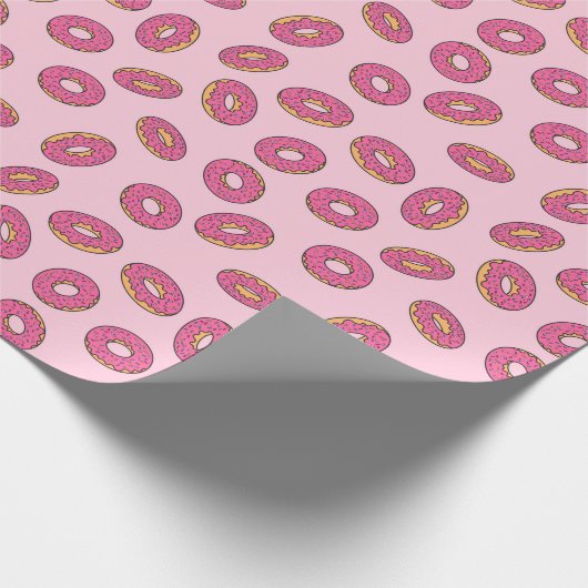 Roze Sprinkle Donut Patroon Cadeaupapier (Hoek)