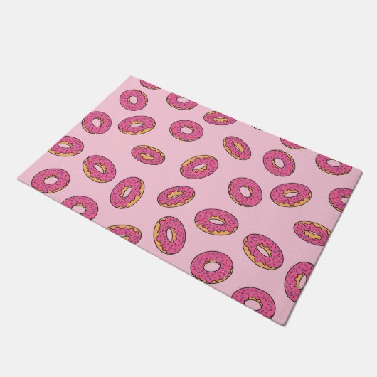 Roze Sprinkle Donut Patroon Deurmat (Schuin)