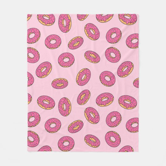 Roze Sprinkle Donut Patroon Fleece Deken (Voorkant)