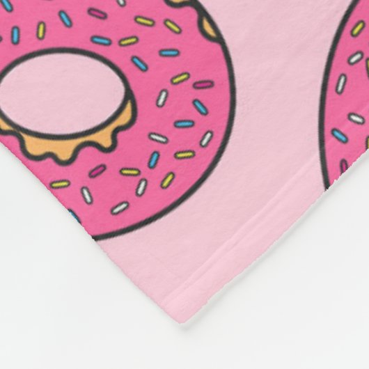 Roze Sprinkle Donut Patroon Fleece Deken (Hoek)