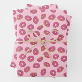 Roze Sprinkle Donut Patroon Inpakpapier Vel (In situ)