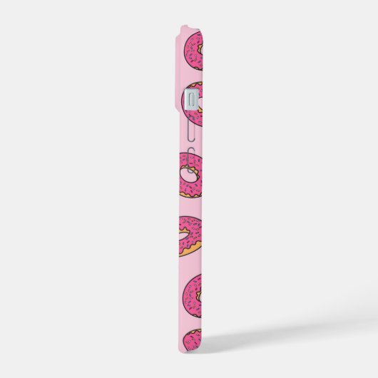 Roze Sprinkle Donut Patroon iPhone 15 Case (Linkerkant)