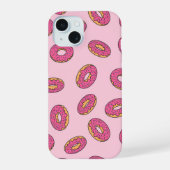 Roze Sprinkle Donut Patroon iPhone 15 Case (Achterkant)