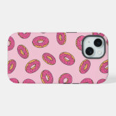 Roze Sprinkle Donut Patroon iPhone 15 Case (Achterkant horizontaal)
