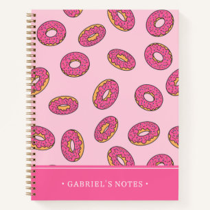 Roze Sprinkle Donut Patroon   Jouw namen toevoegen Notitieboek