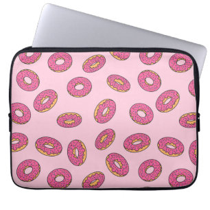 Roze Sprinkle Donut Patroon Laptop Sleeve