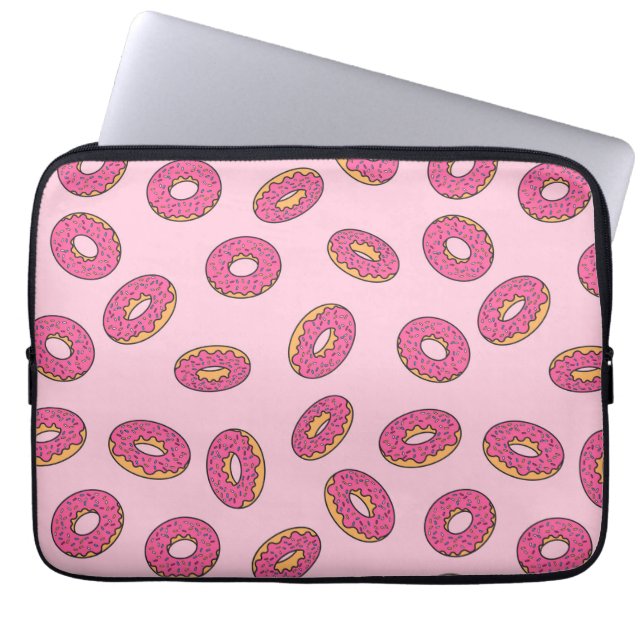 Roze Sprinkle Donut Patroon Laptop Sleeve (Voorkant)