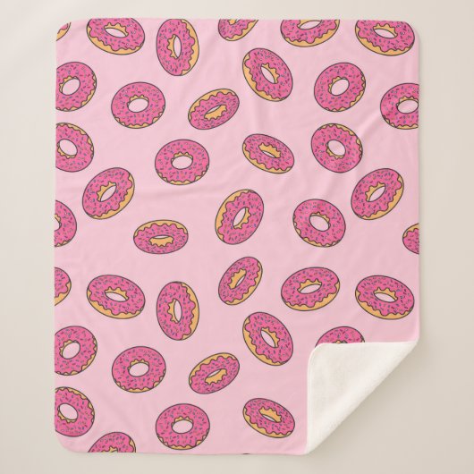 Roze Sprinkle Donut Patroon Sherpa Deken (Voorkant)