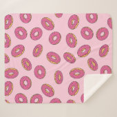 Roze Sprinkle Donut Patroon Sherpa Deken (Voorkant (horizontaal))