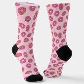 Roze Sprinkle Donut Patroon Sokken (Gebogen)