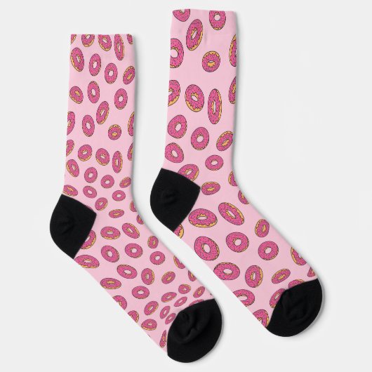 Roze Sprinkle Donut Patroon Sokken (Rechts)