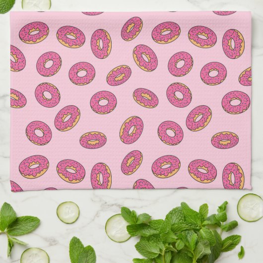 Roze Sprinkle Donut Patroon Theedoek (Gevouwen)