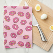 Roze Sprinkle Donut Patroon Theedoek (Quarter Fold)