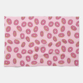Roze Sprinkle Donut Patroon Theedoek (Horizontaal)