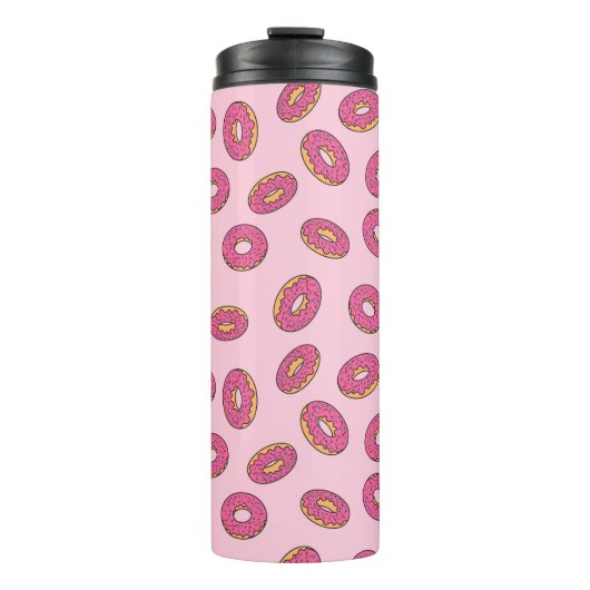 Roze Sprinkle Donut Patroon Thermosbeker (Voorkant)