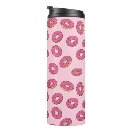 Roze Sprinkle Donut Patroon Thermosbeker (Geroteerd rechts)