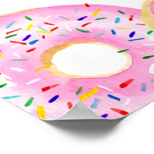 Roze Sprinkle Donuts Baby Brunch Welkom Poster (Hoek)