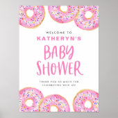 Roze Sprinkle Donuts Baby shower Welkom Poster (Voorkant)