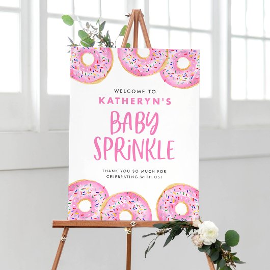 Roze Sprinkle Donuts Baby Sprinkle Welkom Poster