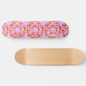 Roze Sprinkle Donuts Girls Paars Aangepaste naam Persoonlijk Skateboard (Horizontaal)