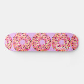 Roze Sprinkle Donuts Girls Paars Aangepaste naam Persoonlijk Skateboard (Horizontaal)