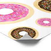 Roze Sprinkle Donuts Modern Verjaardagsfeest Banne Poster (Hoek)