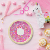 Roze Sprinkle Donuts Modern Verjaardagsfeest Papieren Bordje (Feest)